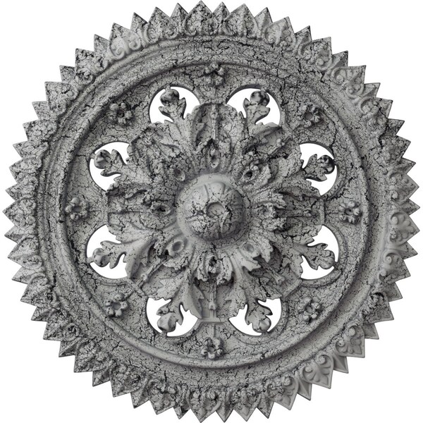 Ekena Millwork York Ceiling Medallion (Fits Canopies up to 3 5/8"), 21 5/8"OD x 2 1/2"P, Ultra Pure White Crackle CM21YOUWC - main